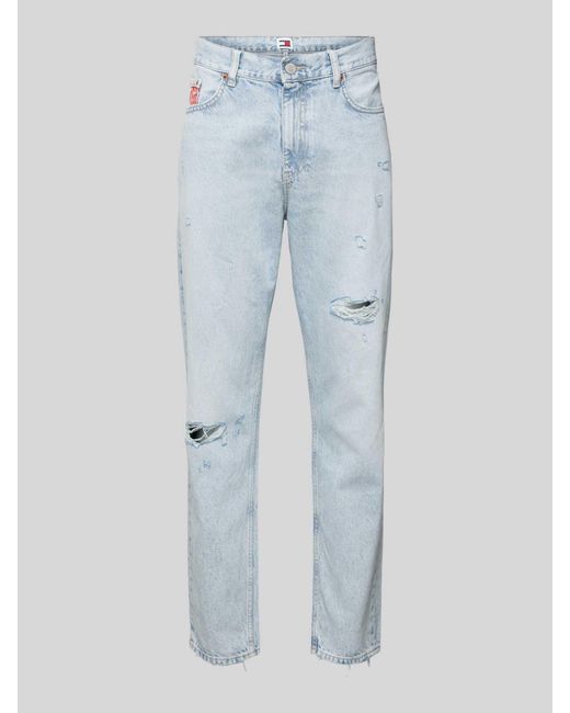 Tommy Hilfiger Relaxed Tapered Fit Jeans im Destroyed-Look Modell 'ISAAC' in Blue für Herren