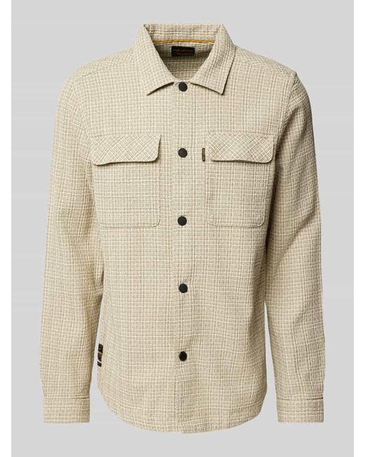 PME LEGEND Regular Fit Hemdjacke mit Brustpattentaschen Modell 'Dobby' in Natural für Herren