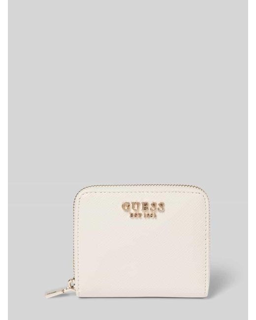 Guess Natural Portemonnaie mit Label-Applikation Modell 'LAUREL'