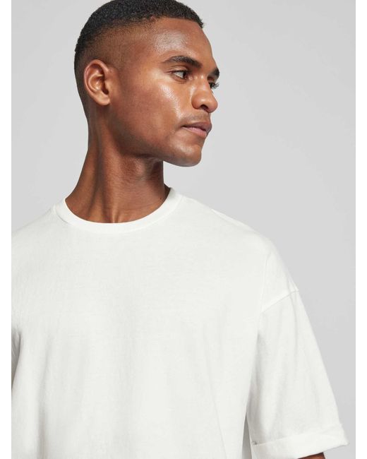 Drykorn T-shirt Met Geribde Ronde Hals in het White voor heren