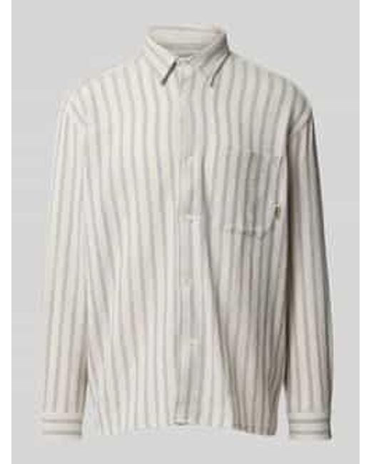 Woodbird Regular Fit Vrijetijdsoverhemd Met Borstzak in het White voor heren