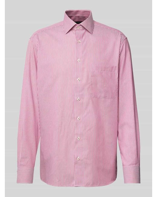 Eterna Comfort Fit Business-Hemd mit Brusttasche in Pink für Herren
