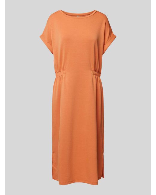 Soya Concept Midi-jurk Met Kapmouwen in het Orange
