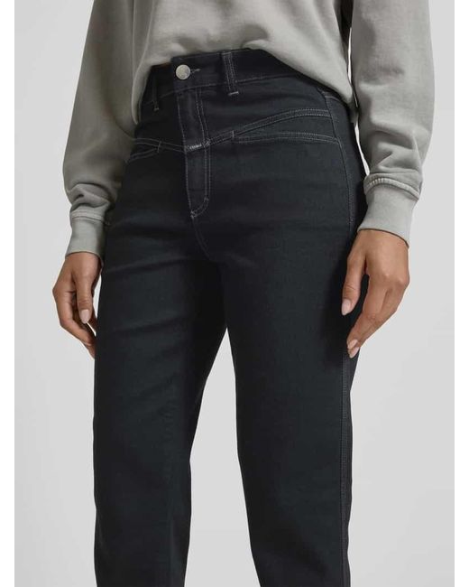 Closed Black Regular Fit Jeans mit Logo-Patch
