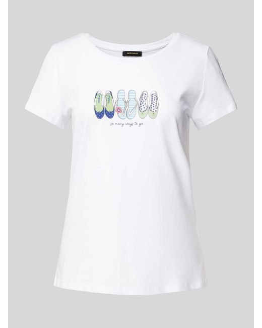 MORE&MORE T-shirt Met Motiefprint in het White