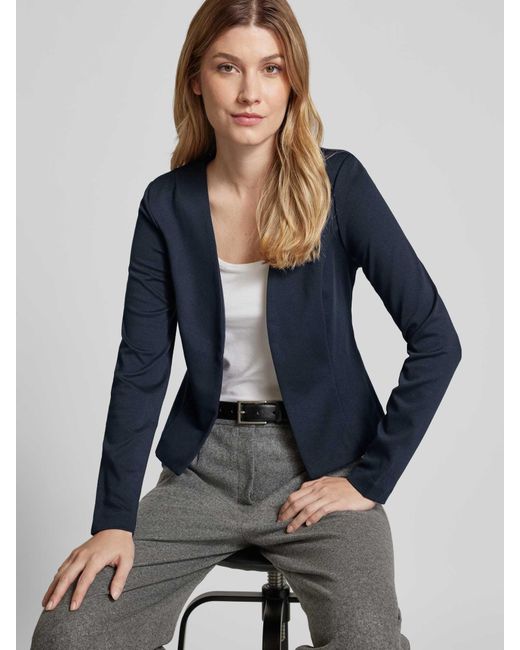 Ichi Regular Fit Blazer Met Opengewerkte Voorkant, Model 'Kate' in het Blue