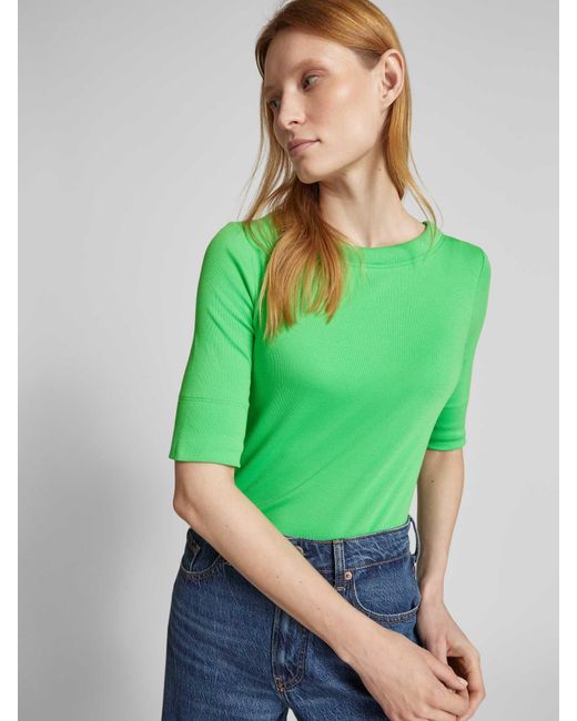 Marc Cain T-Shirt Met 3/4-Mouwen, Model 'Remix' in het Green