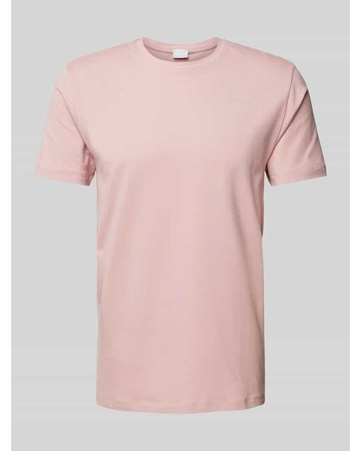 Mey T-Shirt mit geripptem Rundhalsausschnitt in Pink für Herren