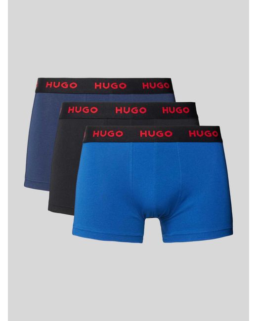 HUGO Trunks mit elastischem Logo-Bund im 3er-Pack in Blue für Herren