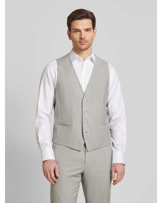 Boss Anzugweste aus Schurwolle mit Paspeltaschen Modell 'Huge' in Gray für Herren