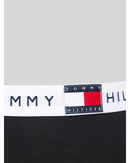 Tommy Hilfiger String Met Elastische Band Met Label in het Black