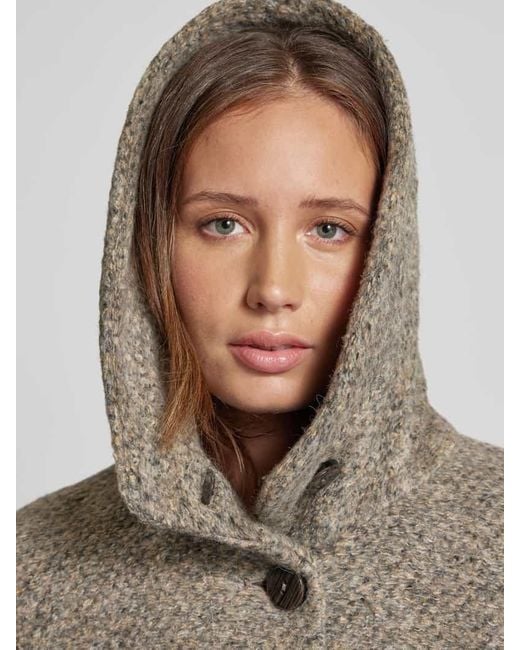 Milo Coats Natural Mantel mit Stehkragen Modell 'Stella'