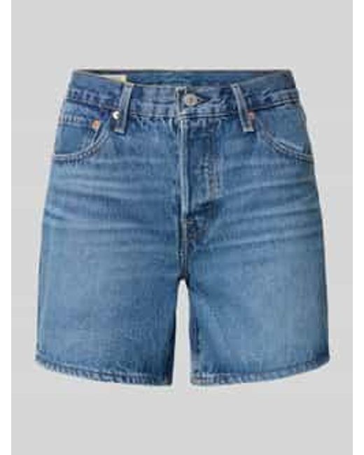 Levi's Korte Jeans Met Steekzakken, Model '501 Rolled Short' in het Blue