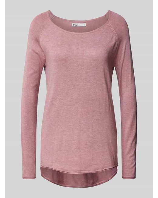 ONLY Pink Shaped Fit Strickpullover Aus Viskose-Mix Modell 'Mila Lacy'