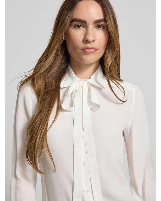 MAX&Co. White Regular Fit Hemdbluse mit Seidenanteil Modell 'ATENEO'