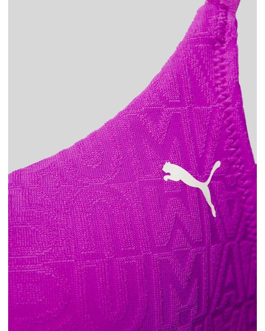 PUMA Bikinitop Met Structuurmotief in het Purple