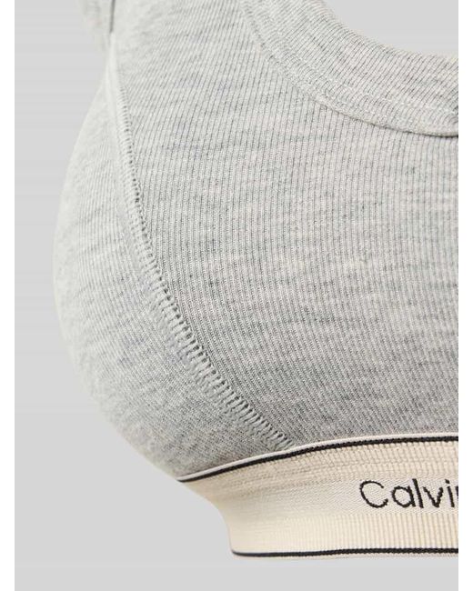 Calvin Klein Gray BH mit elastischem Logo-Bund und breiten Trägern