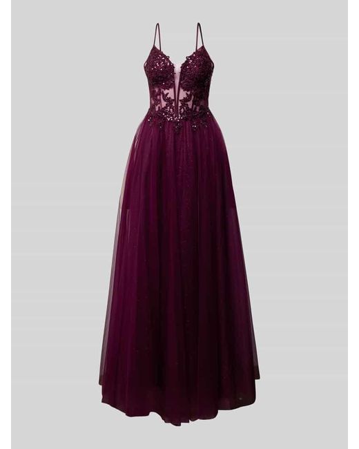 Luxuar Purple Abendkleid Mit Paillettenbesatz