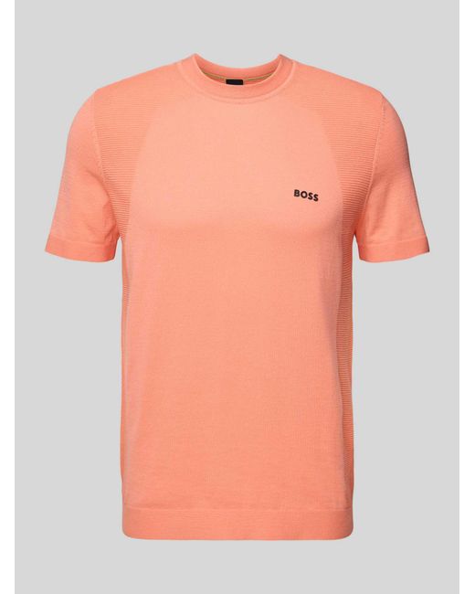 Boss T-shirt Met Labelprint in het Orange voor heren