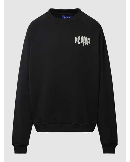 Pequs Sweatshirt mit Label-Print Modell 'Mythic Chest' in Black für Herren
