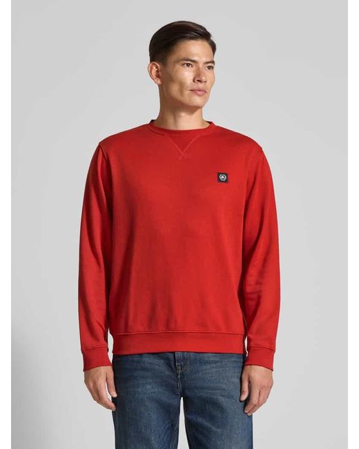 Lerros Sweatshirt mit Label-Patch in Red für Herren