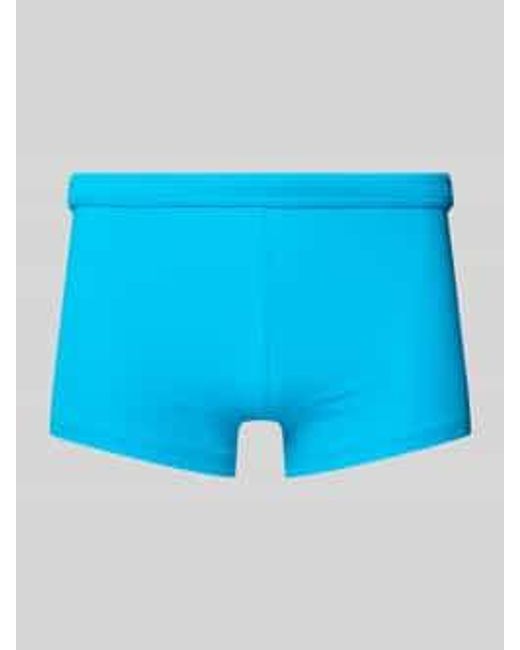 Hom Slim Fit Zwembroek Met Labelpatch in het Blue voor heren