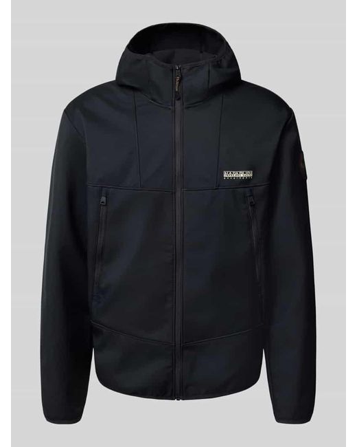 Napapijri Jacke mit Kapuze und Reißverschlusstaschen Modell 'BIOIS' in Blue für Herren