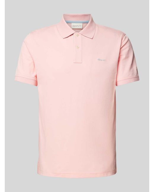 Gant Regular Fit Poloshirt mit Label-Stitching in Pink für Herren