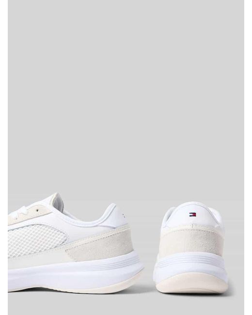 Tommy Hilfiger White Low Top Sneaker mit verschiedenen Strukturen