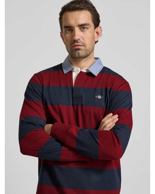 Gant Sweatshirt mit gerippten Ärmelabschlüssen in Red für Herren