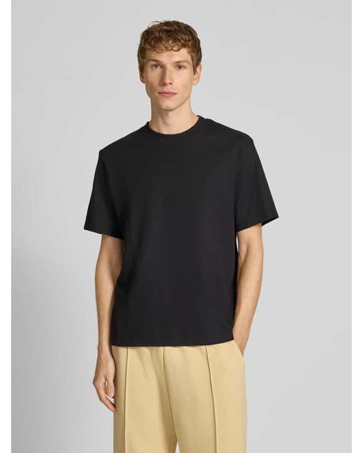 Jack & Jones T-Shirt mit Strukturmuster Modell 'EAUSTIN' in Black für Herren