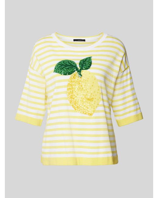 Ouí T-shirt Met Streepmotief in het Yellow