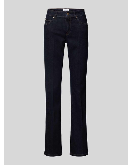 Cambio Bootcut Jeans Met Labeldetails, Model 'Paris Flared' in het Blue