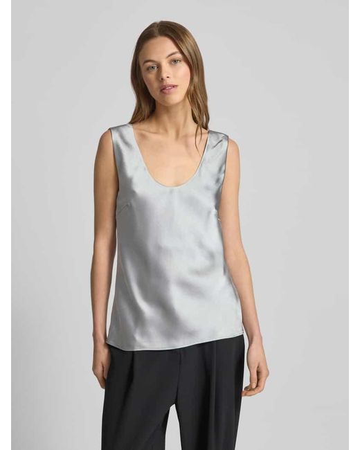 Samsøe & Samsøe Gray Regular Fit Blusentop mit Rundhalsausschnitt Modell 'SASUMMA'