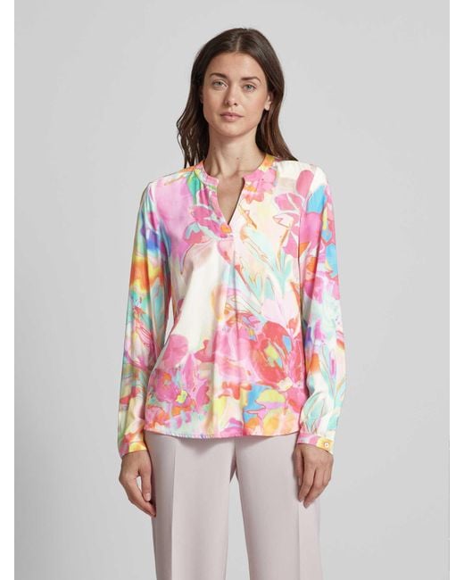 Emily Van Den Bergh Pink Bluse mit floralem Muster Modell 'Multi Aquarell'