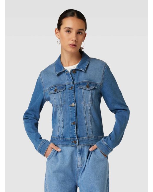 Noisy May Blue Jeansjacke mit Brusttaschen Modell 'DEBRA'