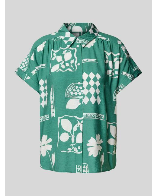 Ichi Regular Fit Blouse Van Viscosemix, Model 'Yetta' in het Green