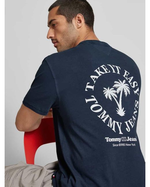 Tommy Hilfiger T-Shirt mit Statement-Print in Blue für Herren