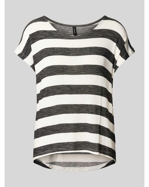 Vero Moda T-shirt Met Blokstrepen in het Gray