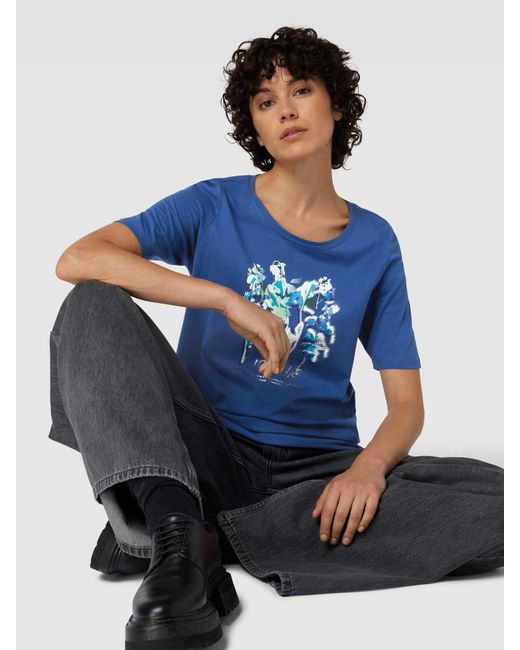 S.oliver T-shirt Met Motiefprint in het Blue