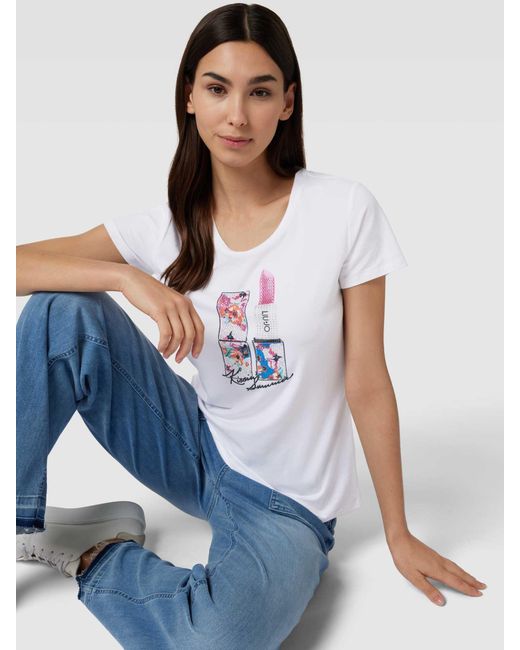 Liu Jo T-shirt Met Label- En Motiefprint in het White