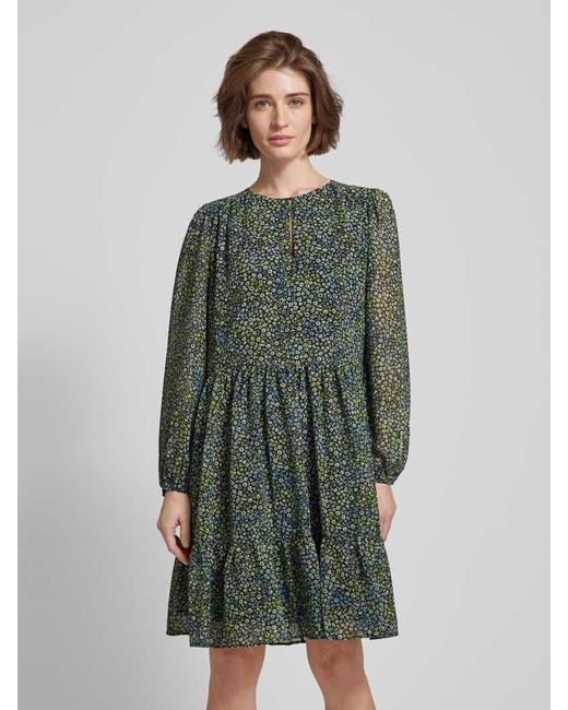 Boss Green Knielanges Kleid mit Allover-Muster Modell 'Davina'