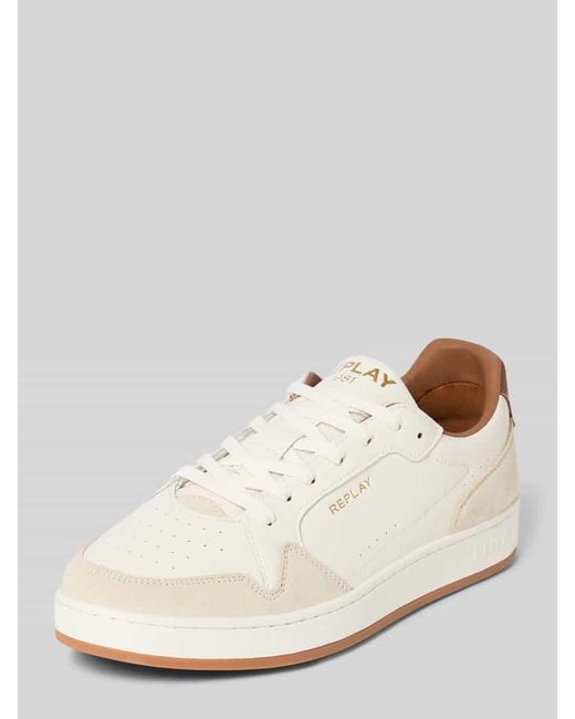 Replay Ledersneaker mit Label-Details Modell 'SMASH FINE' in Natural für Herren