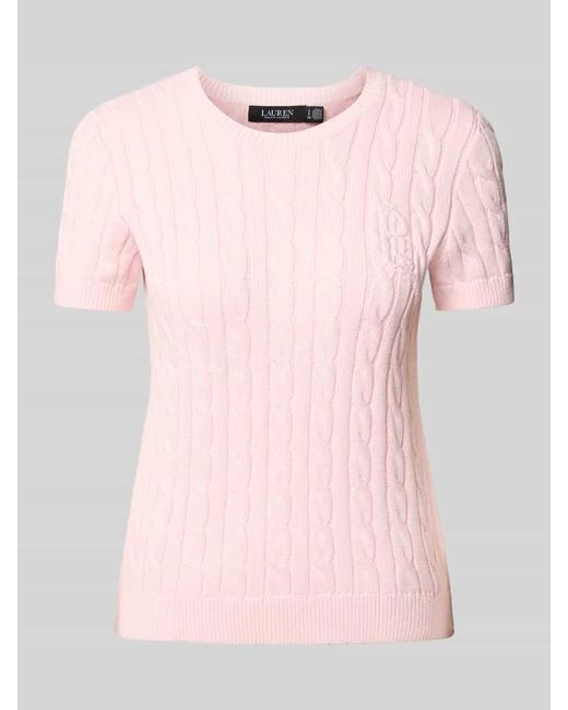 Ralph Lauren Pink Strickpullover in kurzärmeligem Design