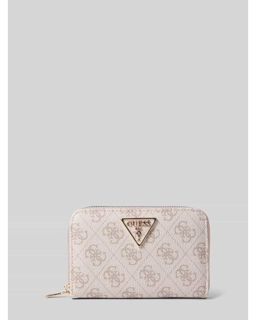Guess Pink Portemonnaie mit Logo-Applikation Modell 'Laurel'