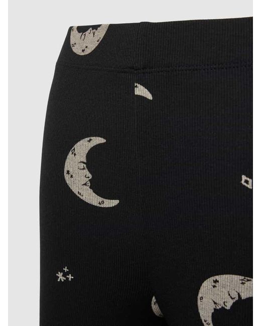 Jake*s Black Pyjama-Hose mit Motiv-Print