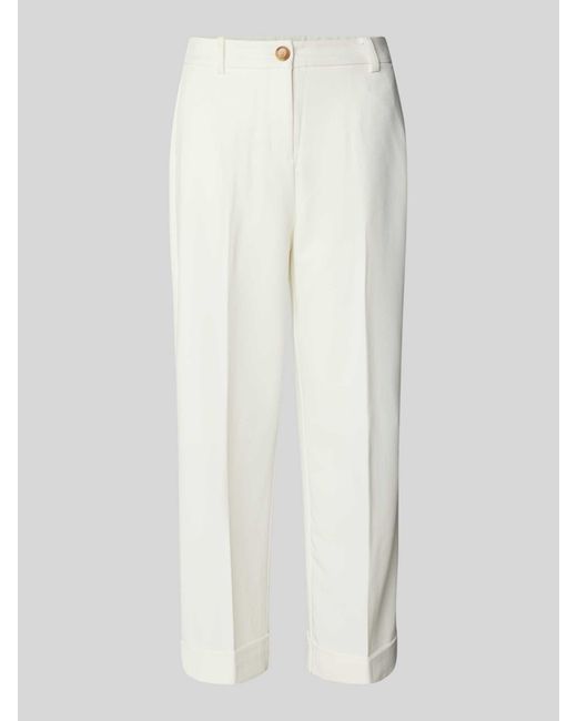 B.Young Tapered Fit Stoffen Broek Met Verkort Model, Model 'Deceri' in het White
