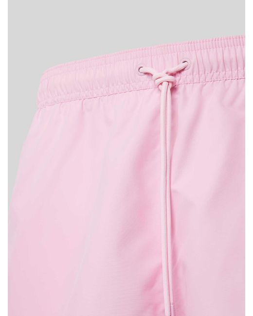 Tommy Hilfiger Regular Fit Korte Zwembroek Met Labelstitching in het Pink voor heren