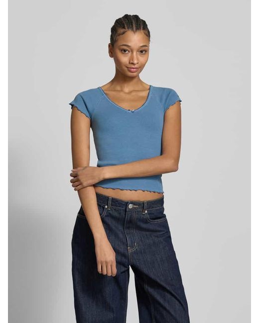 Tommy Hilfiger Blue T-Shirt mit tiefem U-Ausschnitt
