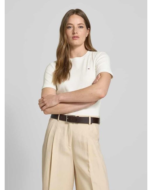 Tommy Hilfiger White Slim Fit T-Shirt aus reiner Baumwolle